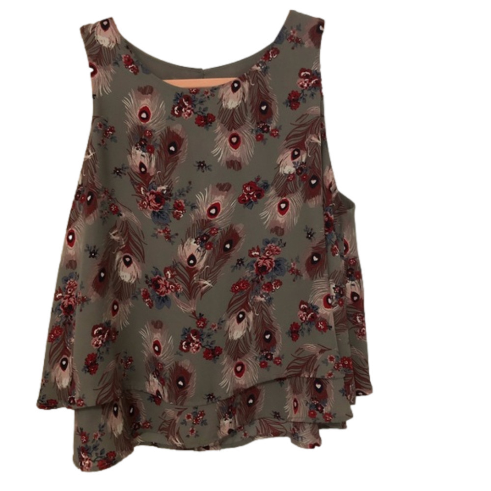 Loft Sheer Layered Sleeveless Blouse